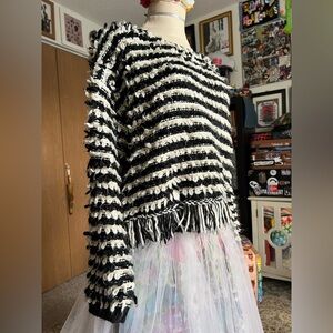 Black and White Striped Sweater